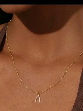 Uncommon James Gold Pave Wishbone Necklace